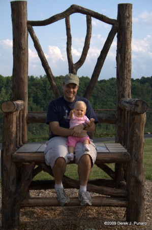 Ariella and Daddy in the Big Chair at Letchworth